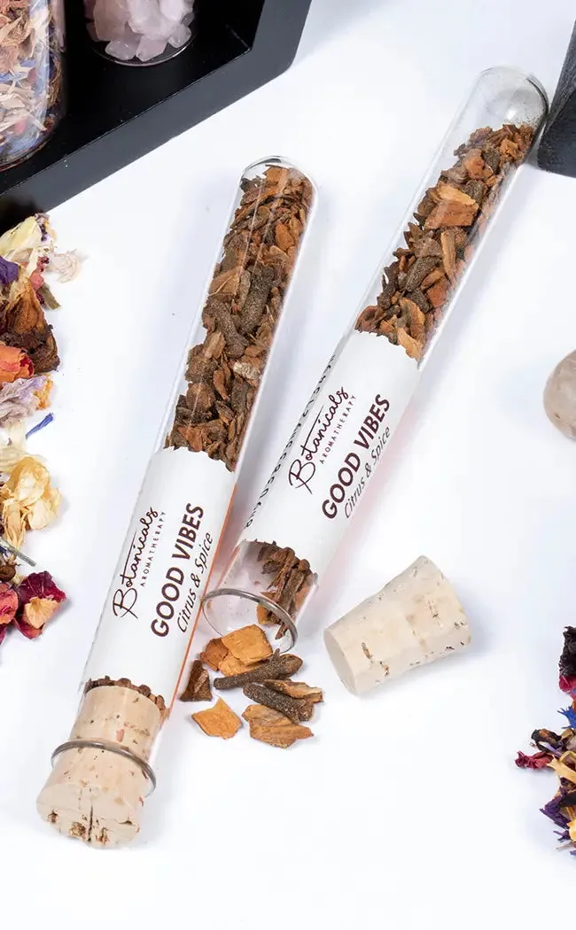 Aromatherapy Botanical Resin Glass Tube | Good Vibes