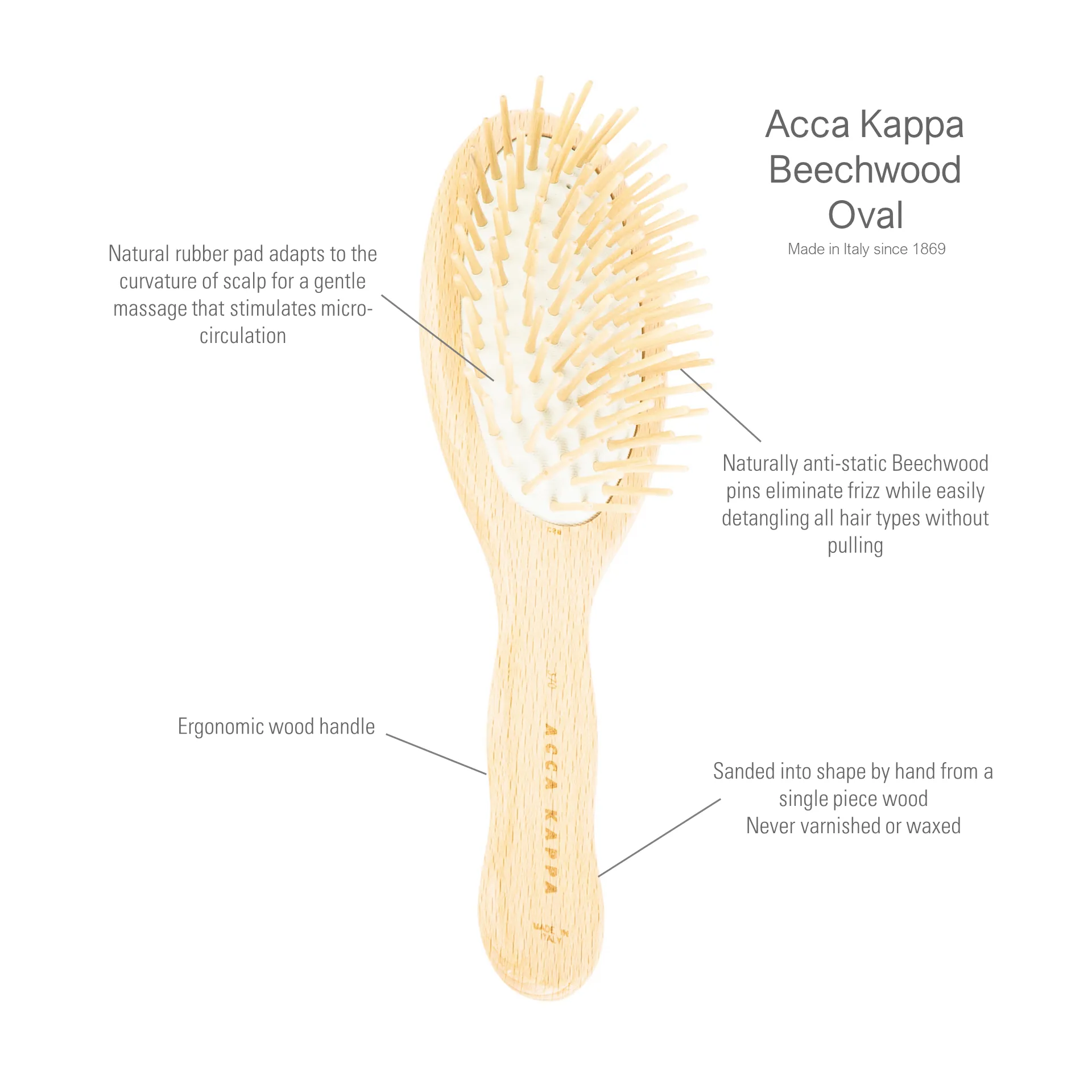 Beechwood Oval Travel Brush
