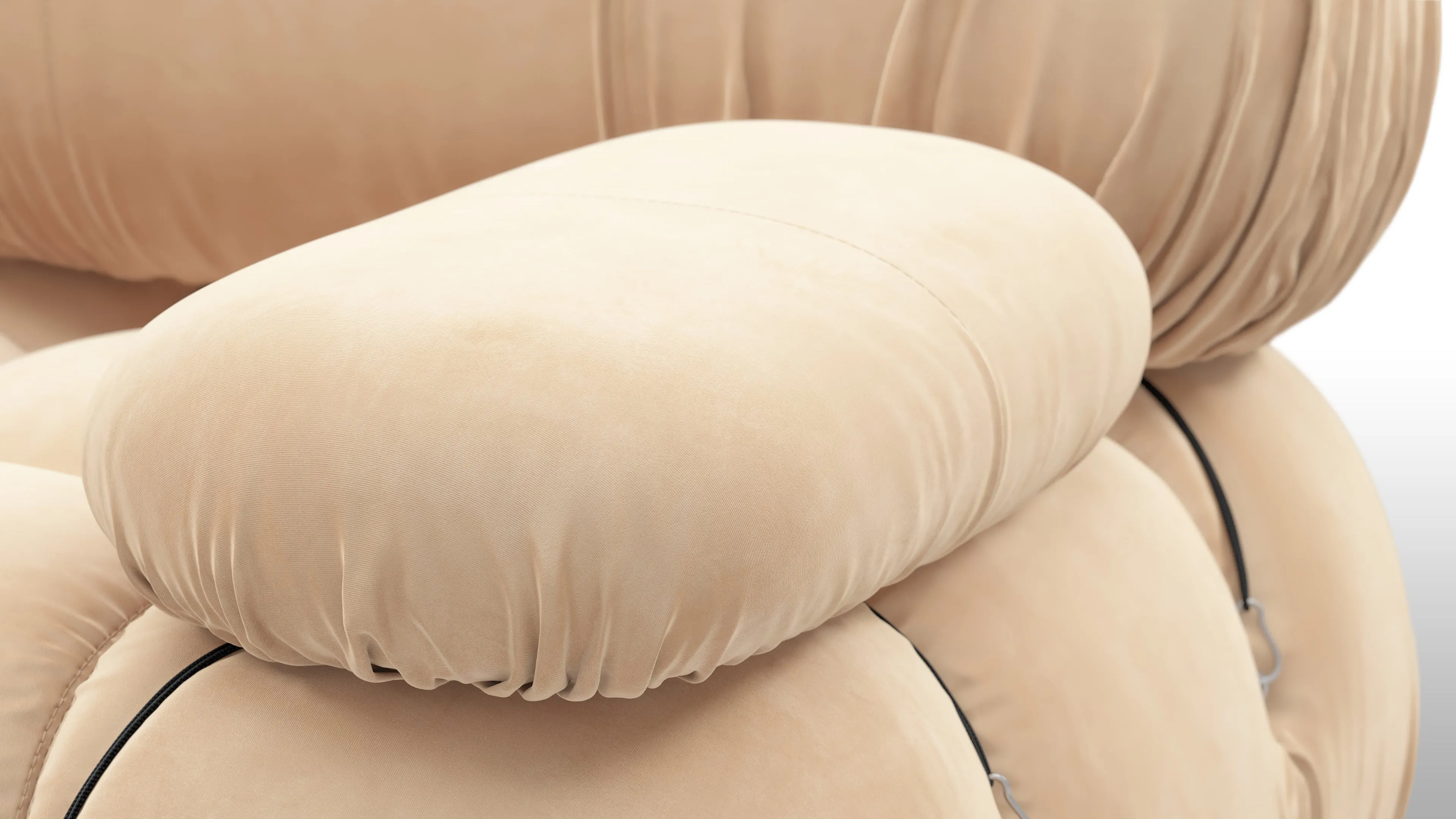Belia - Belia Large Sectional, Left Corner, Ecru Velvet