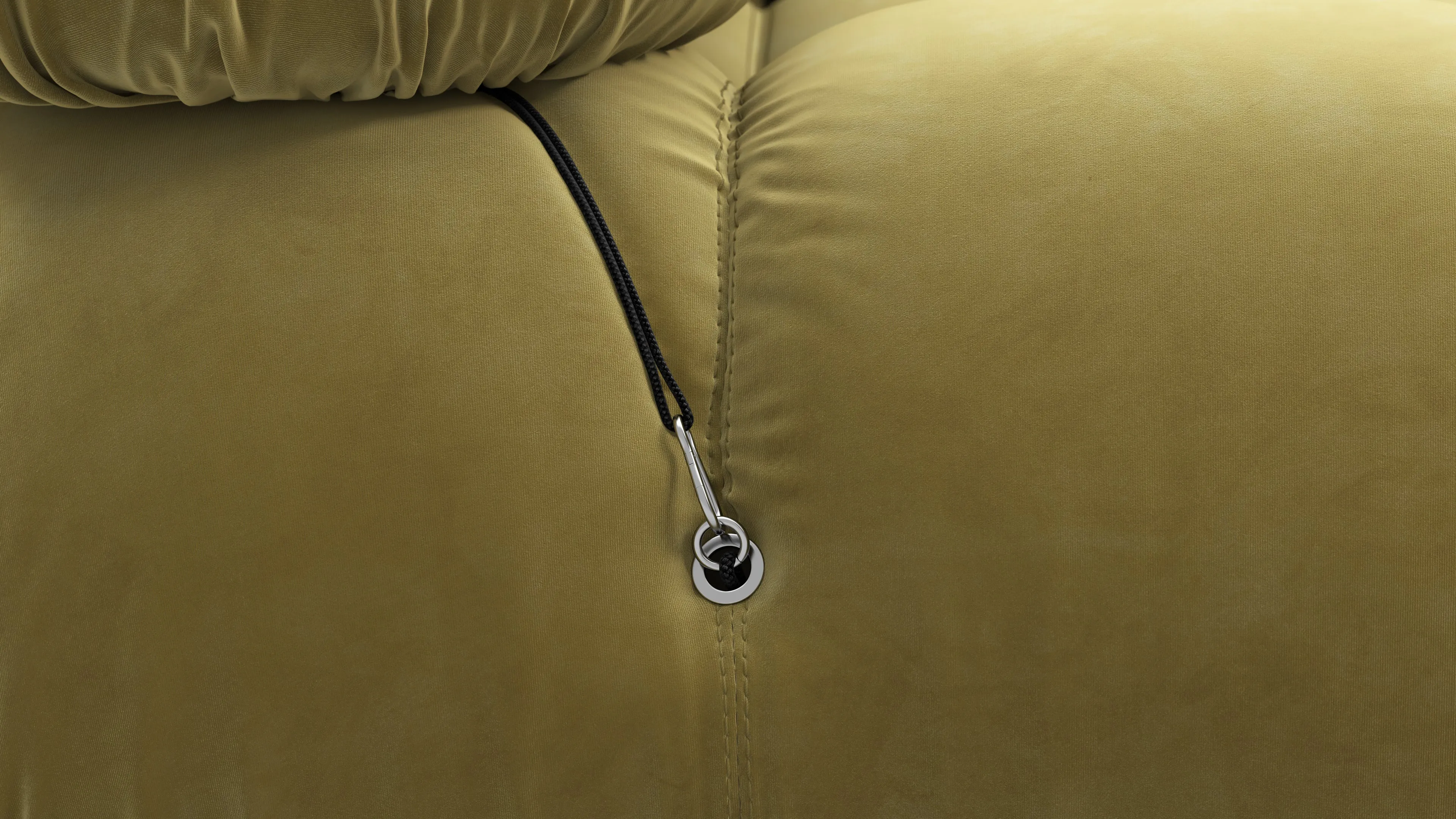 Belia - Belia Three Seater Sofa, Olive Gold Velvet