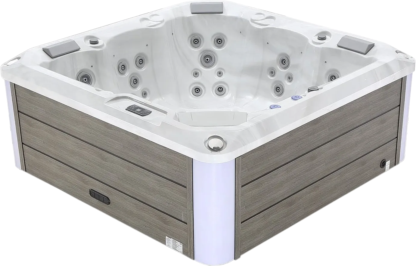 Empava Outdoor Hot Tub 87" x 35" Luxury Freestanding 5-Person LED-Lighted and 41 Jets Square New