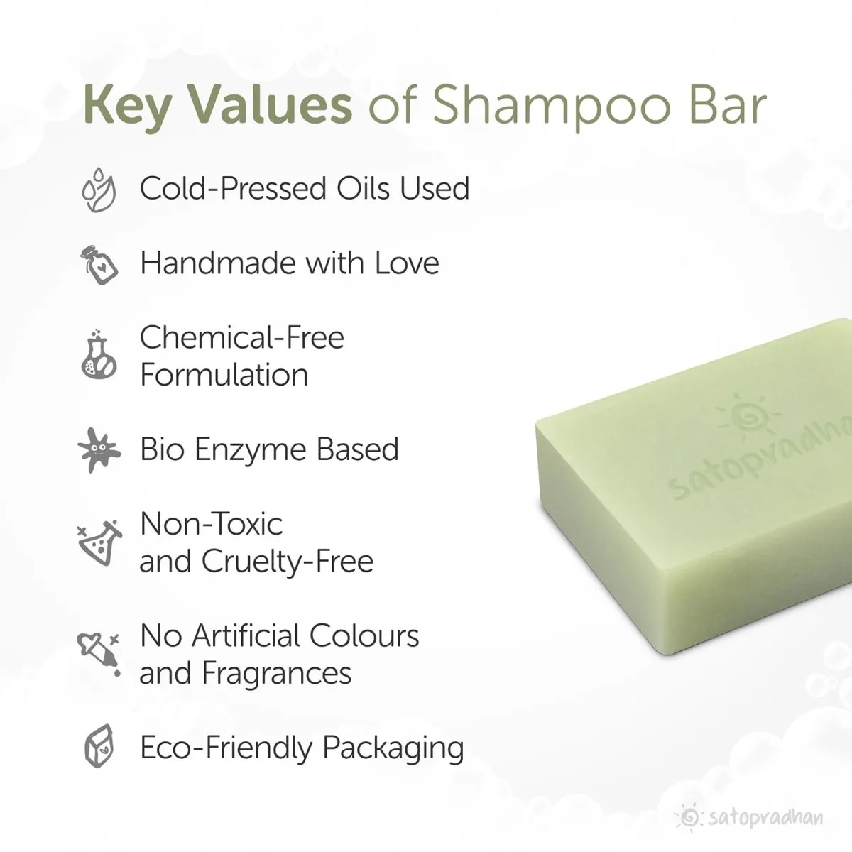 Herbal Shampoo Bar with Reetha, Shikakai & Amla- 100g