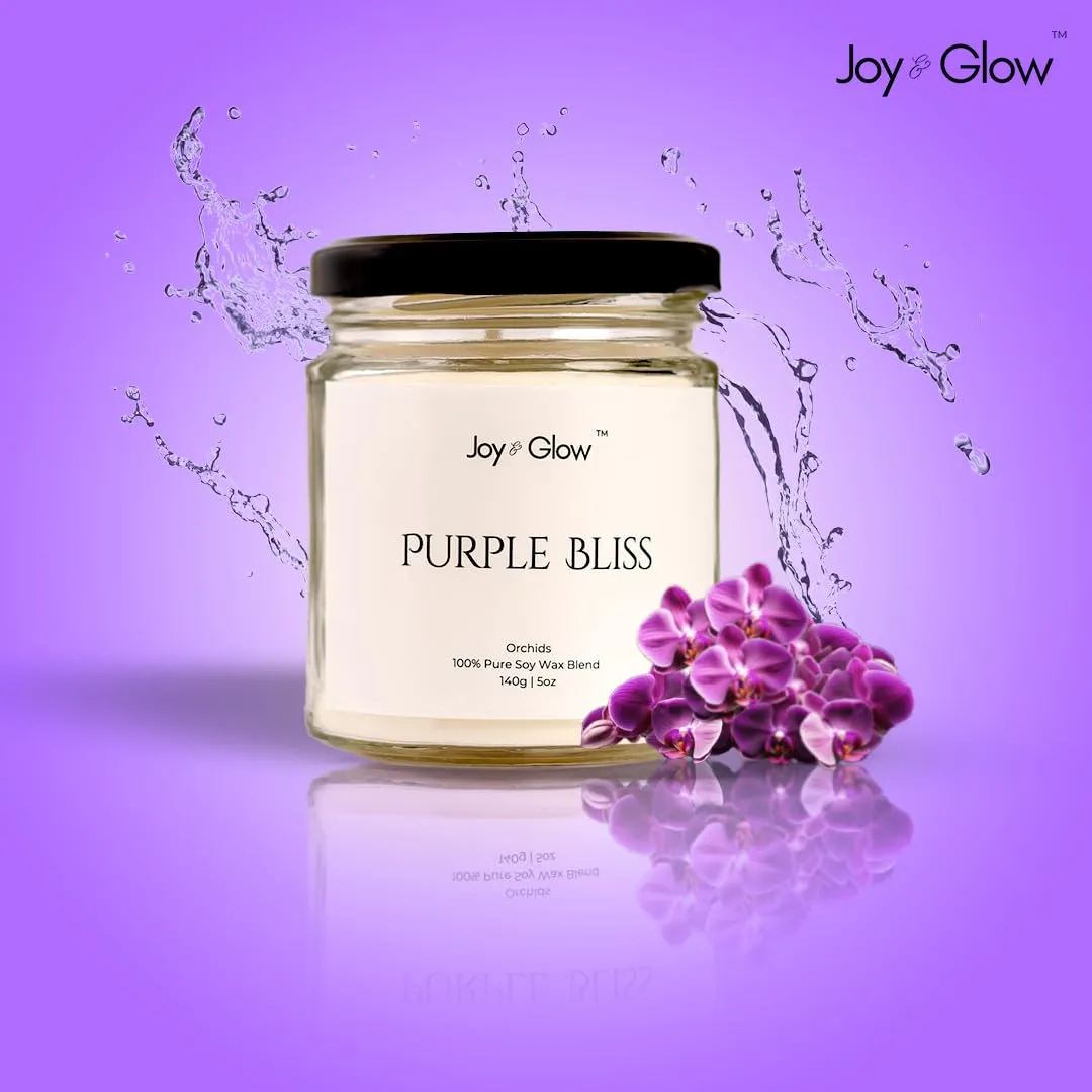 Joy & Glow™ - Premium Scented Jar Candle | Aromatherapy Candle (Orchids, 140g / 5oz)