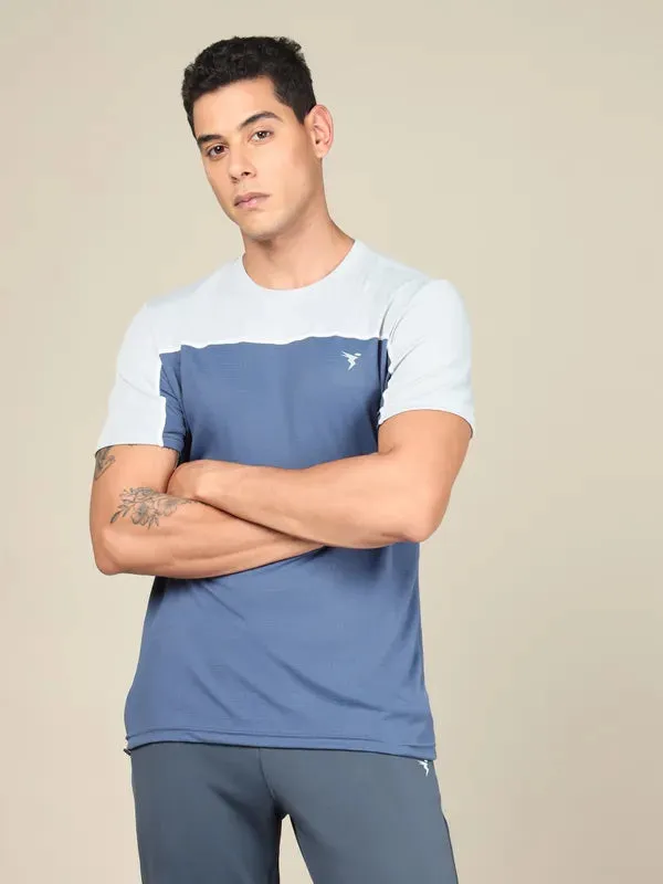 Men Colorblock Slim Fit Crew Neck T-shirt with TECHNO COOL 